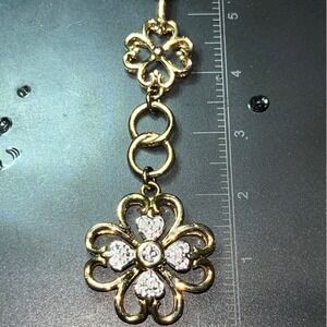 Girl Scout Clover 925 Sterling Silver‎ Gold Finished Clover Necklace Pendant